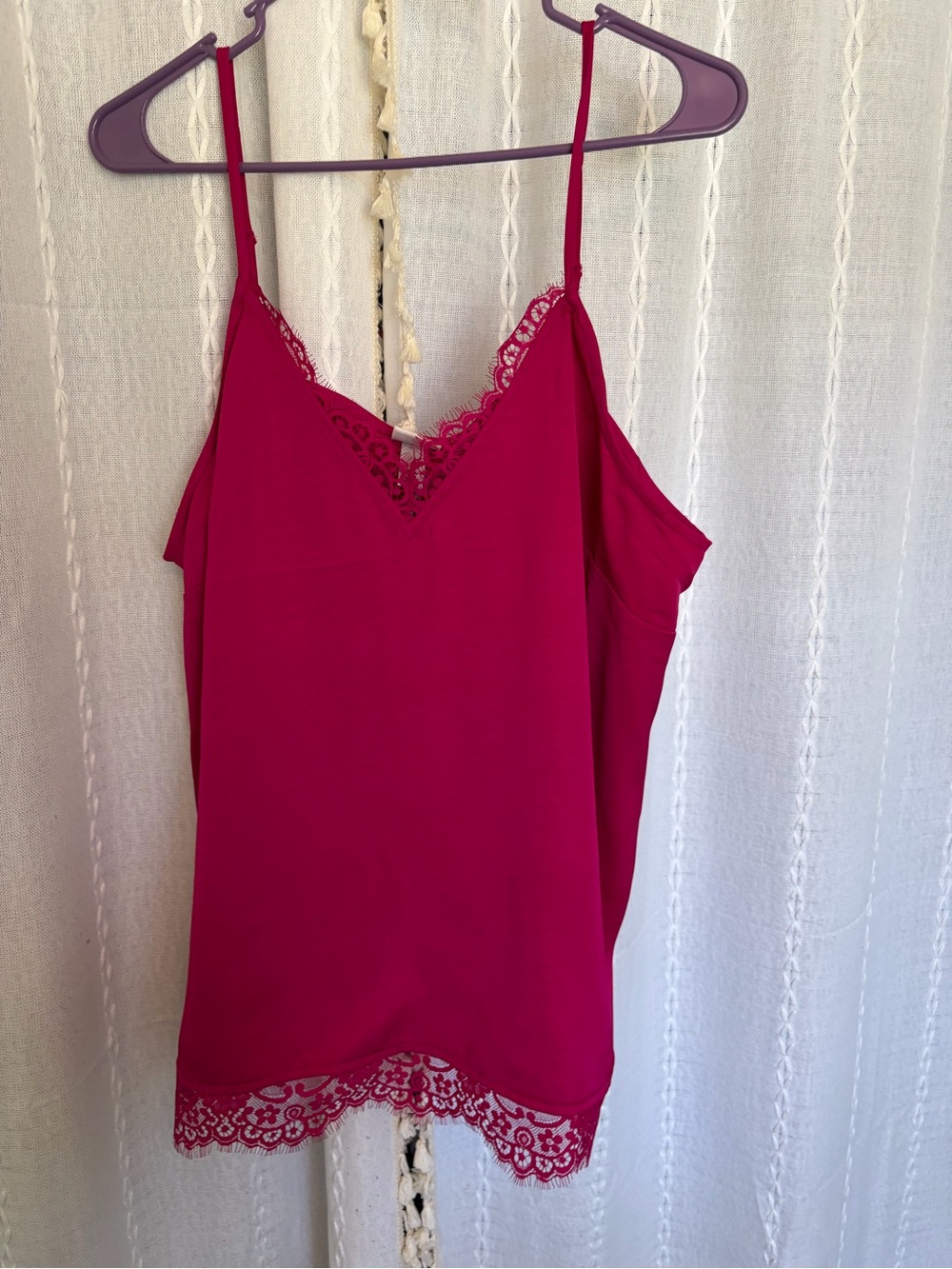 a new day Lace-Trim Camisole in Fuchsia
